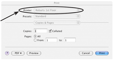 Mac Wireless Select Printer